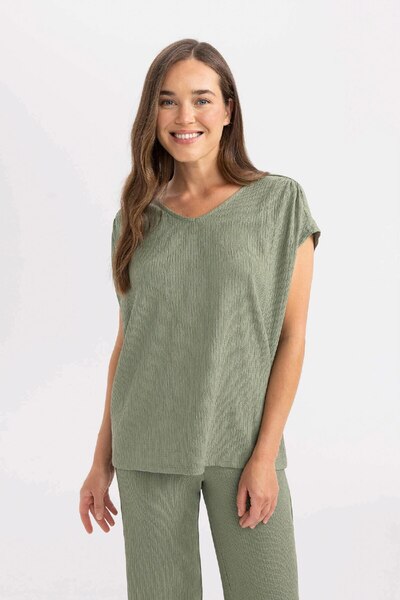 DeFacto V-Neck Short Sleeve Wrap T-Shirt C1879ax24sp