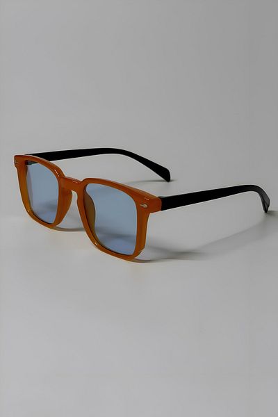Eyesofia Diego Unisex Men's Orange Blue Sunglasses