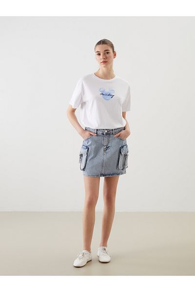 LC Waikiki Mini fustă de jeans strânsă