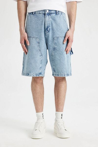 DeFacto Carpenter Fit Bermuda Jean Shorts - C2195ax24sm
