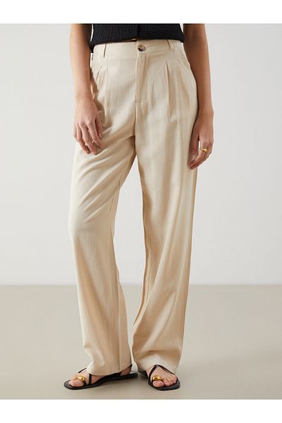 LC Waikiki Linen Blend Women's Pleated Pants