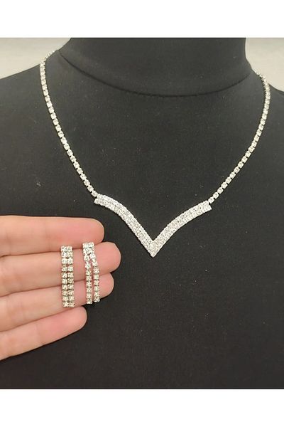Mihra Aksesuar Necklace Earrings Set