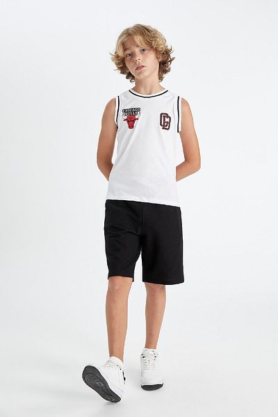 DeFacto Μπλουζάκι NBA Chicago Bulls για αγόρια - Ποδηλατικό λαιμό C4454A824HS