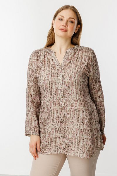Mi Pret a Porter Mi Gathered Shoulder Patterned Blouse