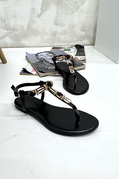 inizio Black Zebra Stone Women's Sandals P060