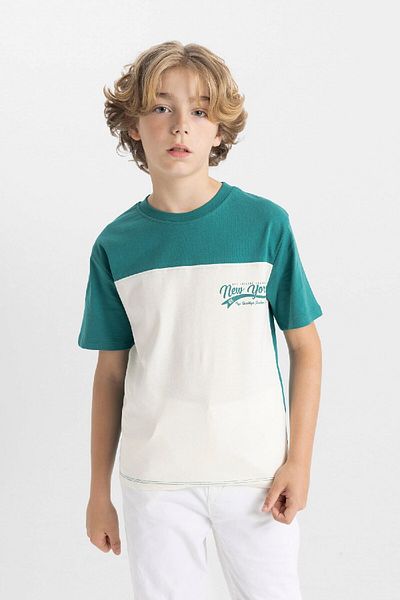 DeFacto Boy - Color Block Printed Short Sleeve T-Shirt C4692A824Hs