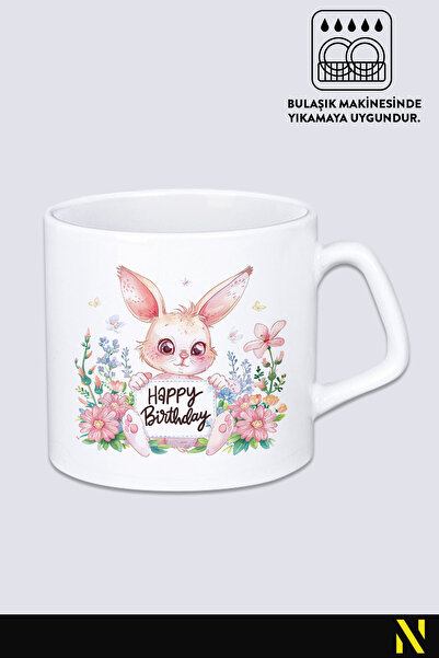 nilizma Happy Birthday Birthday Cute Rabbit Mug Cup Mug 225 ml