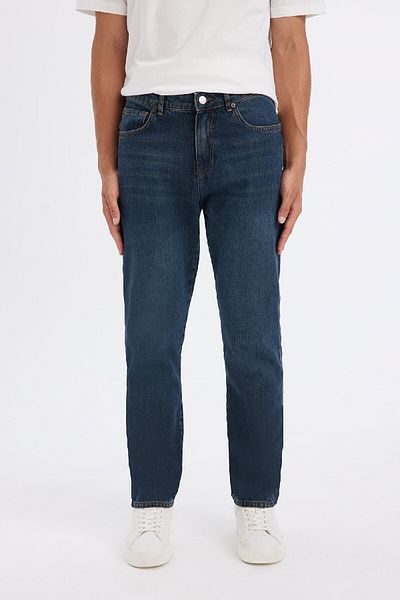 DeFacto Straight Fit Regular Fit Κανονική σωλήνωση μέσης τζιν παντελόνι B5786ax24sp