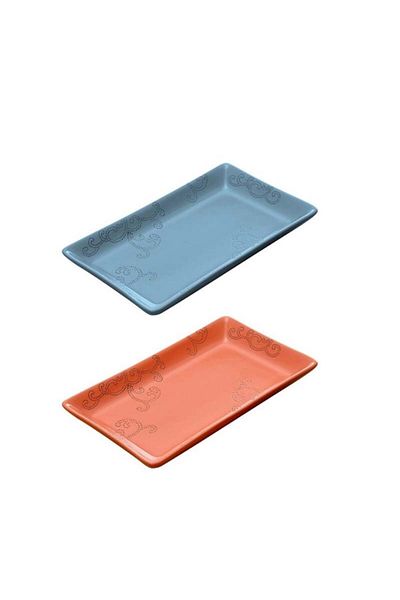 Paşabahçe Ceramic Presentation Plate Set of 2 20X13 cm