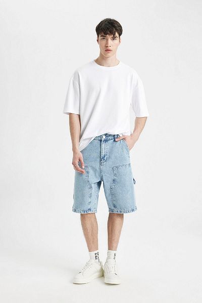 DeFacto Carpenter Fit Bermuda Jean Shorts - C2195ax24sm