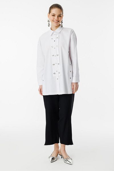 Ghisa Bird's Eye Detailed Suit White
