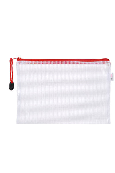 Deli DeliE5656 A5 Zip Bag - Mesh Reinforced PVC, High Transparency,