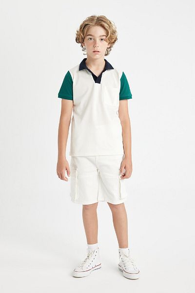 DeFacto Boy's Polo Neck Pique Short Sleeve T-Shirt C4906A824Sm