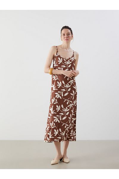 LC Waikiki V-Neck Floral Strap Women's Dress