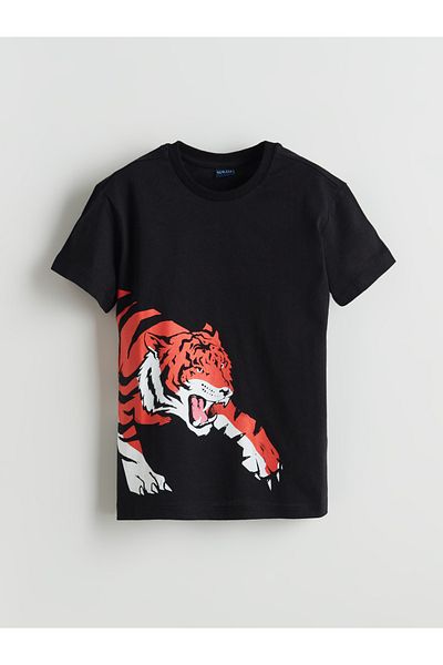 LC Waikiki Tricou pentru băiat cu imprimeu tigru cu gât