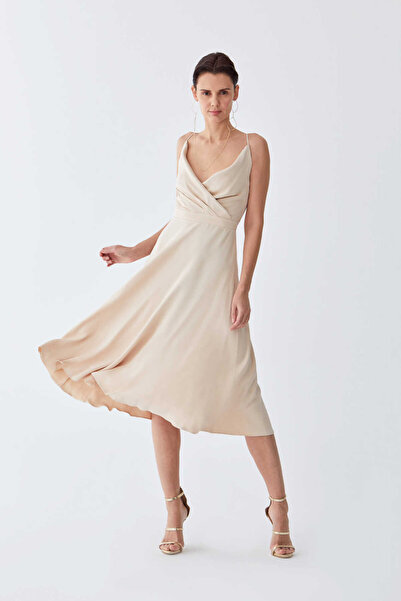 Roman Sırt Detaylı Abiye Elbise A.Bej Y2011564_152