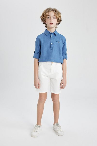 DeFacto Basic Straight Gabardine Shorts with Pockets for Boys C2955A824Sm