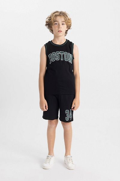 DeFacto Printed Athlete and Shorts 2 Piece Set for Boys - C2185a8bk81mc