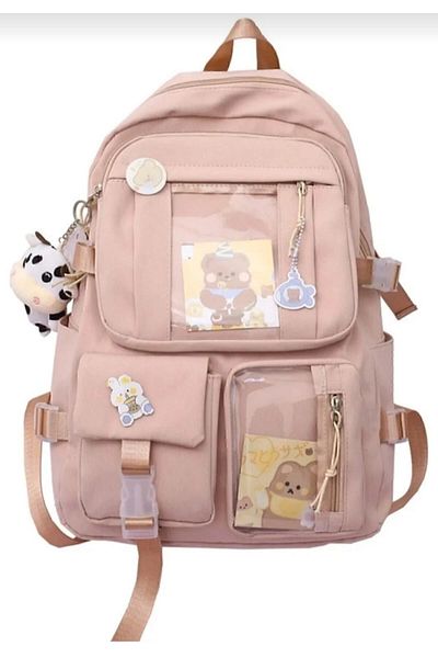 SERİN Cool Design, Multi-Compartment, Accessory, Korean Style School Bag
