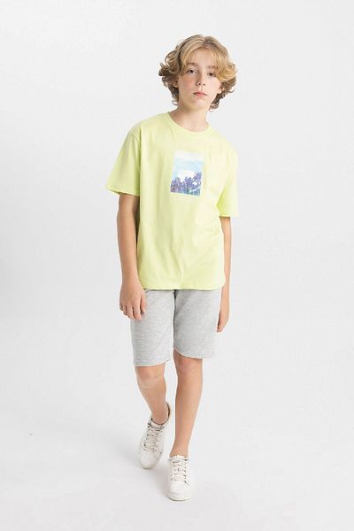 DeFacto Boy's Short Sleeve Crew Neck T-Shirt - C4654A824HS