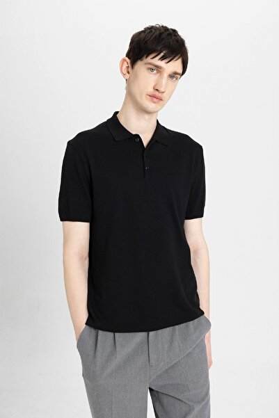 DeFacto Slim Fit Kurzarm-Strick-Polo-T-Shirt Y5369az24sm