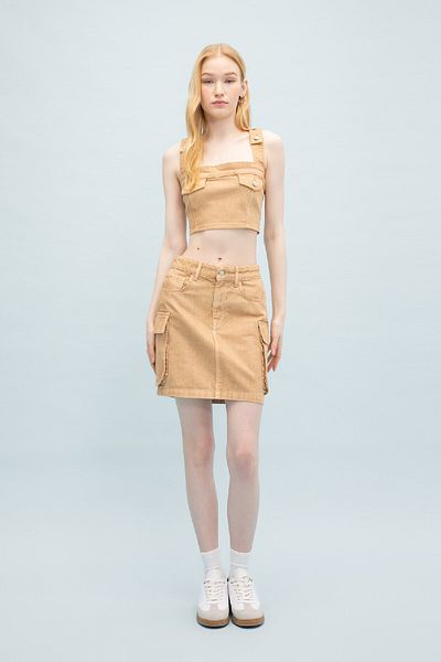 DeFacto Fustă mini Coool Cargo Fit Gabardine Washed Pale Effect C4456ax24sp