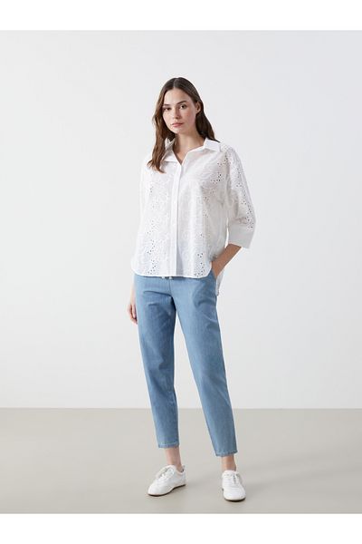 LC Waikiki Koszula damska oversize ażurowa