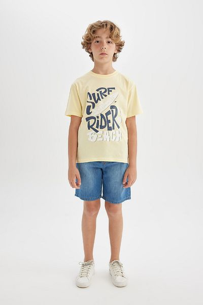 DeFacto Boy's Short Sleeve Crew Neck T-Shirt - C4662a824sm