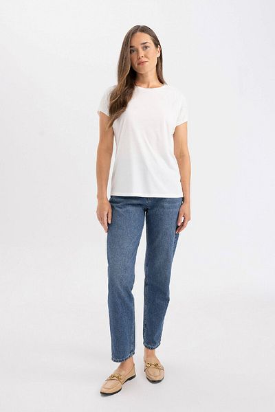DeFacto Crew Neck Printed Short Sleeve T-Shirt C3956AX24SP