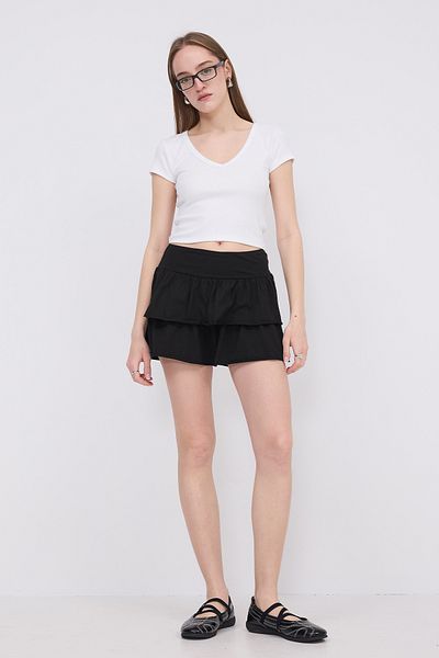 Addax Elastic Waist Ruffled Mini Skirt E1555-K3