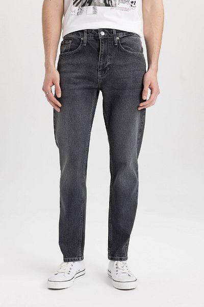 DeFacto Λεπτή κωνική εφαρμογή Skinny Fit Κανονική μέση με συρρίκνωση τζιν παντελόνι C4221ax24sp