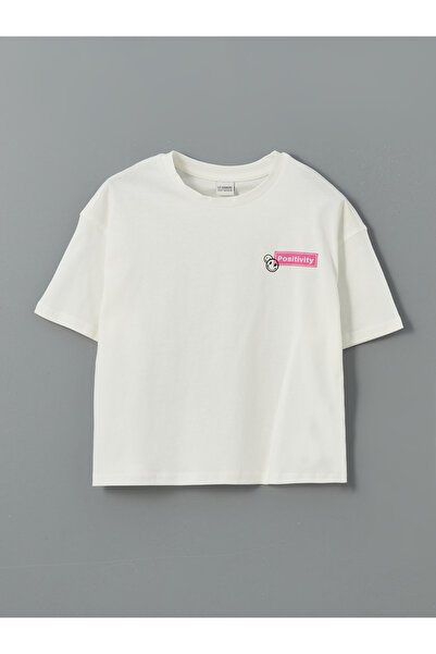 LC Waikiki Укорочена тениска за момиче с кръгло деколте