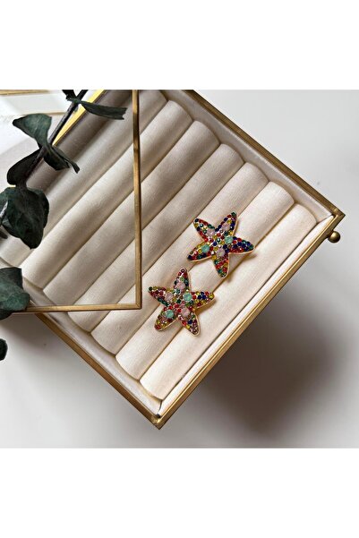 Alice İsstanbul Renkli Taşlı Deniz Yıldızı Küpe