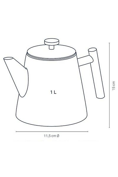 KELA Keck Lang Modena teapot stainless steel 18/10 black 15.0cm 11.5cm 1.0l