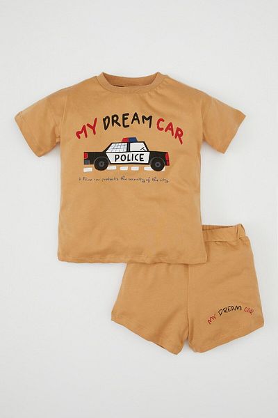 DeFacto Baby Boy 2 Piece Set Crew Neck Printed Short Sleeve T-Shirt Shorts C4028A524Sm