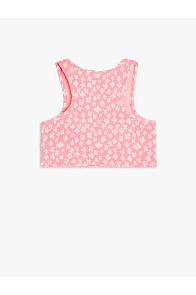 Koton New Season Crew Neck Sleeveless Floral Printed Crop Tank Top