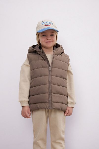 DeFacto Inflatable Vest with Water Repellent, Hood and Zipper for Baby Boy - A2221A524Au