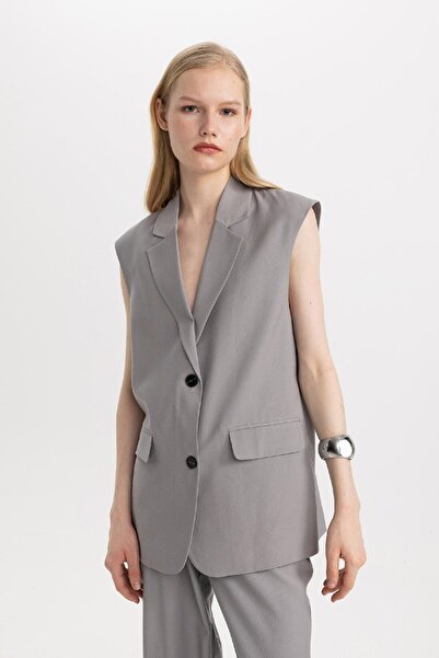 DeFacto Oversize Wide Fit Sleeveless Blazer Jacket Vest C4429Ax24Sm