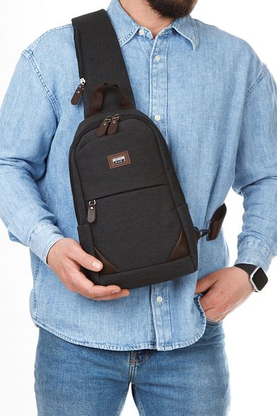 Torz Unisex Black Shoulder Bag Multi-Pocket Waterproof Canvas Fabric Crossbody Messenger Bag with Tablet Compartment