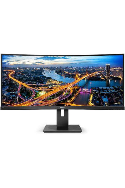 Philips Monitor curbat LED VA Philips 34inch, UltraWide QHD, DisplayPort, Negru, 345B1C