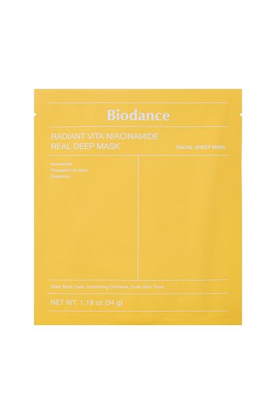 Biodance Radiant Vita Niacinamide Real Deep Mask 34 g - brightening sheet mask with niacinamide