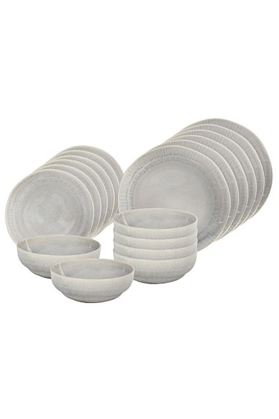Tavola 18-piece Earth grey plate set