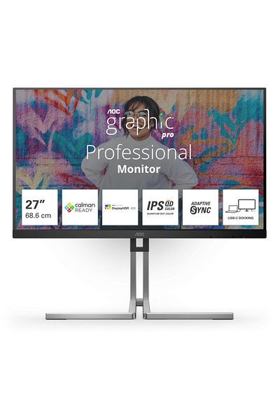 Aoc Monitor IPS, QHD, 75 Hz, 4 ms, HDR400, Boxe Pivot, HDMI, DisplayPort, USB, Negru