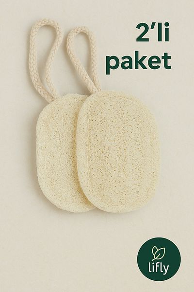 lifly Natural 100% Organic Pumpkin Fiber Dish Sponge 2 Pieces - Natural Dish Sponge - Natural Dish Fiber