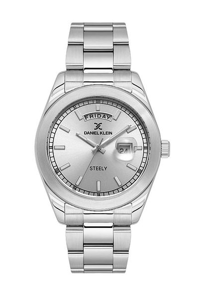 Daniel Klein Dk.1.14025-1 Steely Steel Cord Steel Case 5 Atm Water Resistant with Day and Calendar Display