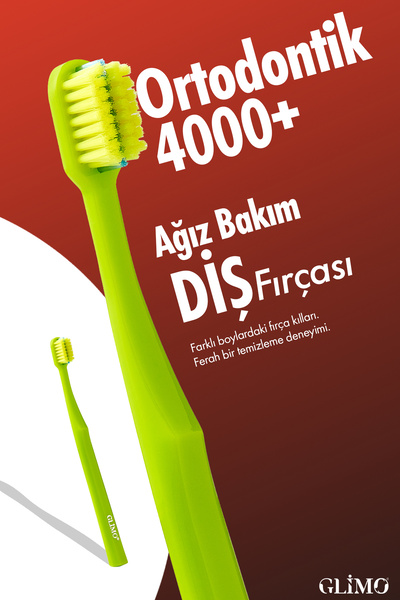 Glimo Ortodontik Diş Fırçası 4000 | Fda Onaylı,bpa Içermez,diş Teli Temizliği...