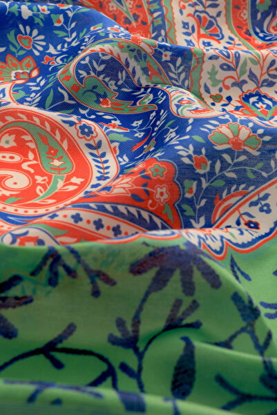 Bursa İpek Μαλακό σάλι με μοτίβο μπλε ναυτικό