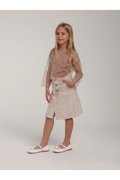 Zekids Girl's Design Mesh Blouse (Inner Blouse Excluded)
