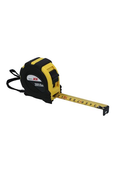 ACE Single Stop Rubber Grip Measuring Tape 26ft