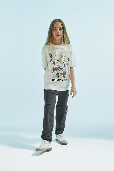 DeFacto Dívčí tričko se vzorem Hatsune Miku – oversize Crew Neck, krátký rukáv C4691A824SM